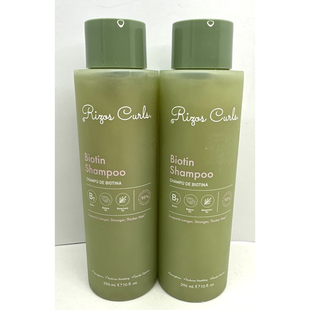 Rizos Curls Biotin Shampoo Gently Cleanse & Nourish Rosemary Oil Lot of 2 (read)
